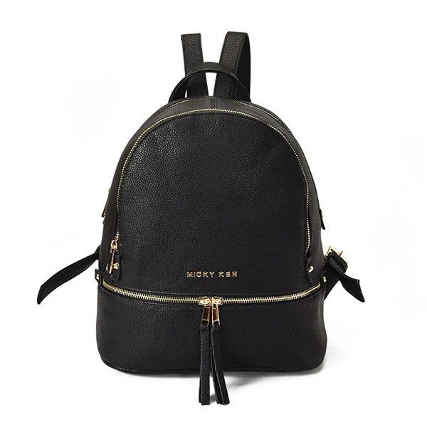 Женский рюкзак MICKY KEN, высококачественный рюкзак из искусственной кожи Mochila Feminina, Модный повседневный рюкзак Mochilas Mujer,, Европа и Америка - Цвет: black