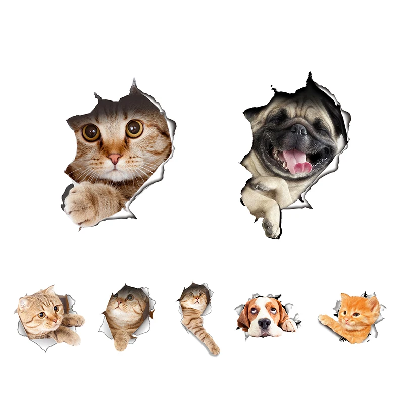 3D Kitten Puppy Animal Wall Sticker Decal Art Wallpaper Decoration | Дом и сад