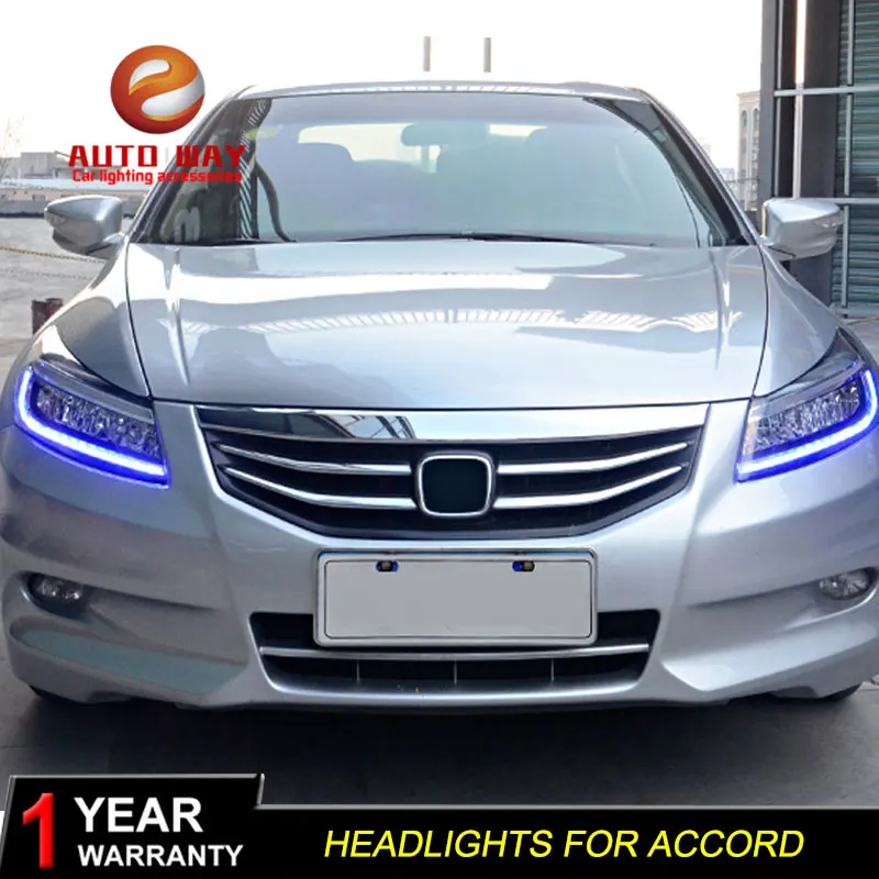 Тюнинговые Автомобильные фары чехол для Honda Accord G8 2008-2013 фары Полный СВЕТОДИОДНЫЙ DRL ходовые огни биксеноновый луч динамический сигнал
