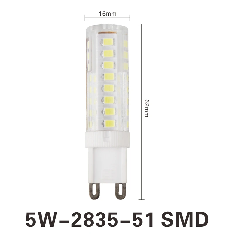 5W G9 светодиодный светильник AC220V 3 Вт 4 Вт 5 Вт 7 Вт Светодиодный светильник 2835SMD супер яркий светильник для люстры Замена галогенной лампы 30 Вт 40 Вт 50 Вт 70 Вт - Испускаемый цвет: 5W