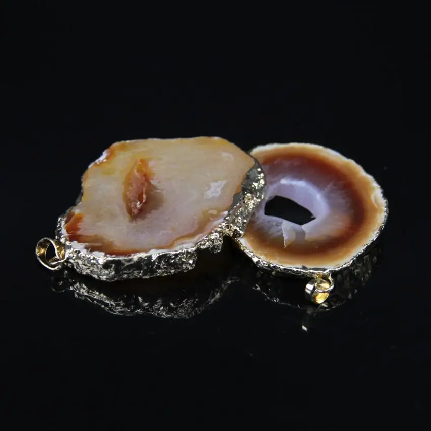 5 шт./лот оранжевые натуральные Агаты геодезические плиты в произвольной Форме