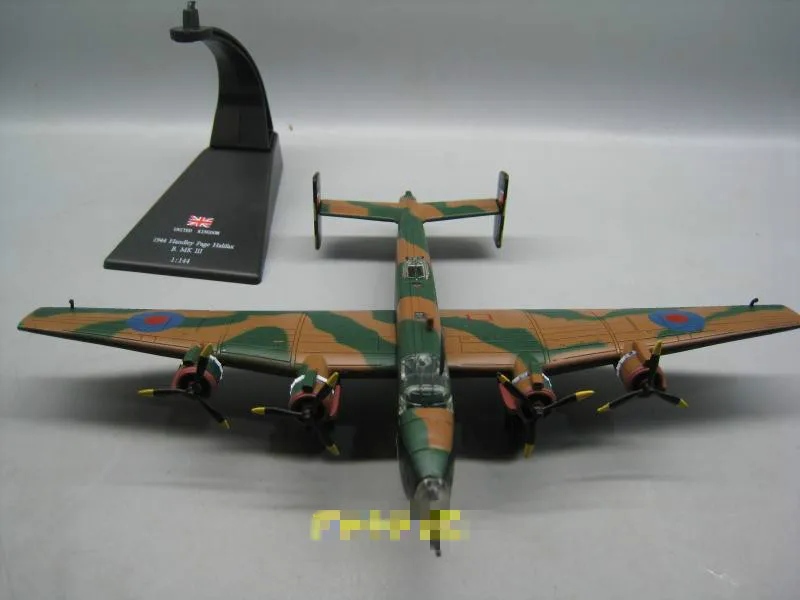 AMER 1/144 масштаб королевская воздушная сила 1944 Handley Page Halifax тяжелый бомбер литой металлический самолет модель игрушка для коллекции, подарок, дети