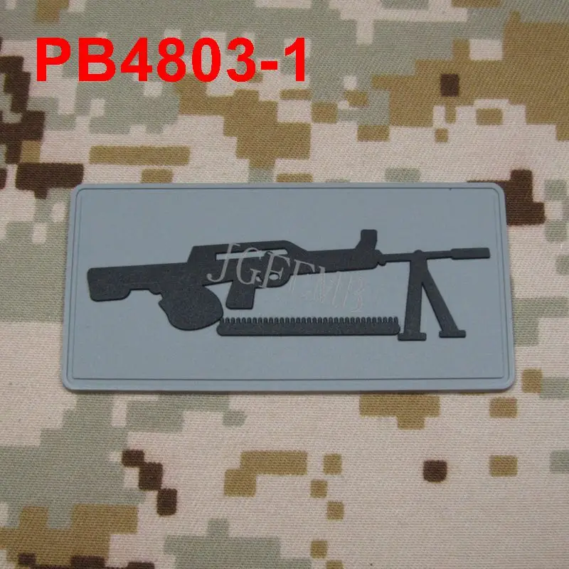 Снайперский патч боевой дух 3D ПВХ патч значки Военная тактика патч значки - Цвет: PB4803 Grey