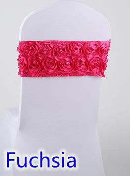 Fuchsia Красочный романтический стул из лайкры sash повязка из спандекса галстук-бабочка для роскошных Свадеб украшения для стульев атлас с розочками кушак - Цвет: Fuchsia