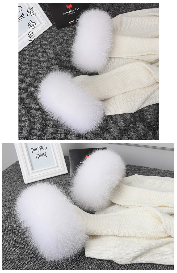 Женские высококачественные манжеты из лисьего меха, теплые запястья, новые длинные манжеты из лисьего меха, теплые женские браслеты, браслет из натурального меха, перчатки