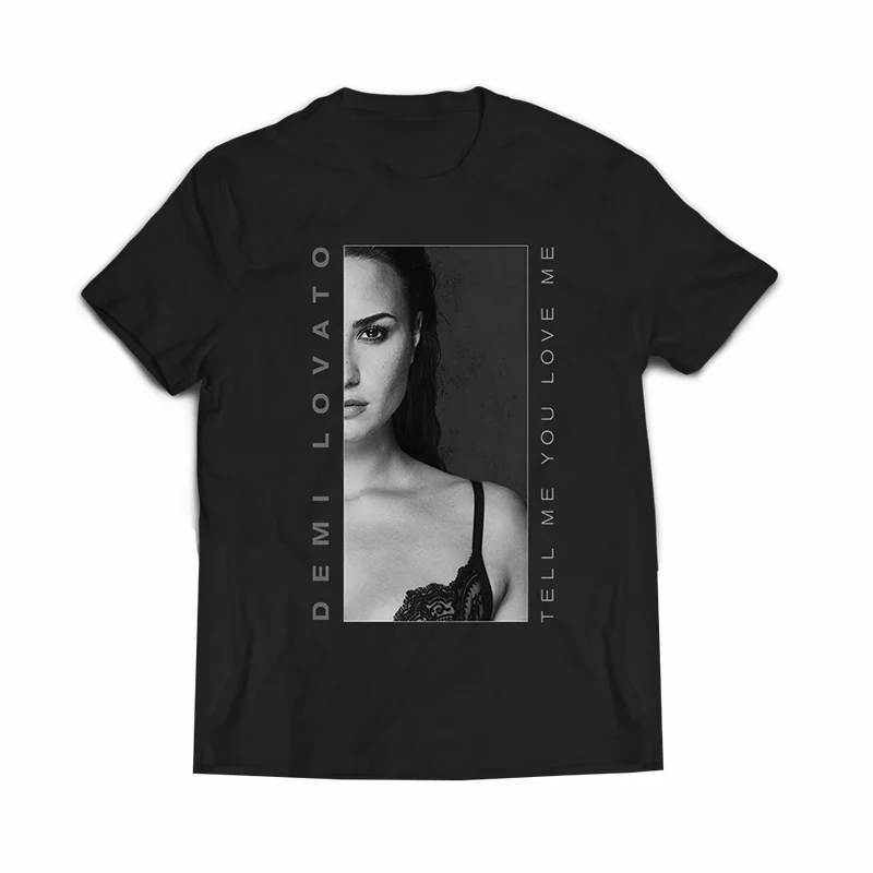 GAAJ "Demi Lovato Tell me you love me" Футболка женская однотонная тонкая женская с принтом и круглым вырезом Повседневная хлопковая футболка для влюбленных BC142
