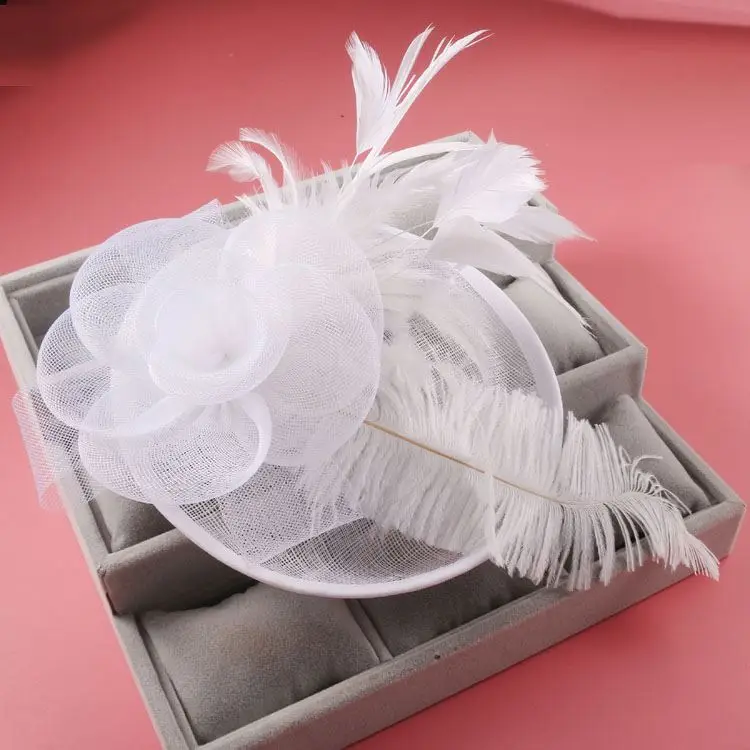 

European and American Fashion Photo Hairpin Ostrich Feather Headdress Small Hat Hair Accessories