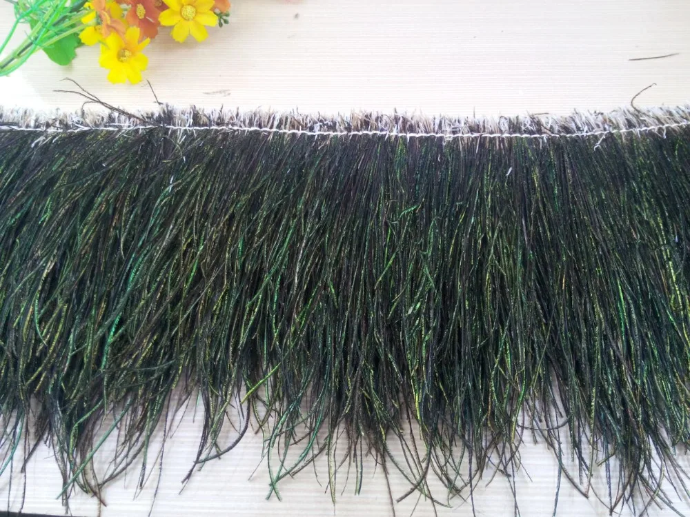 Продажа 1 ярдов длинное натуральное павлинье перо пряжа Шелк длинна 15 20 см