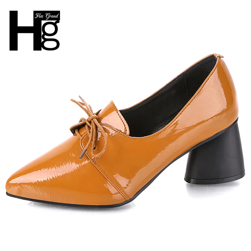 HEE GRAND/Винтажные женские туфли лодочки на платформе оксфорды с острым носком