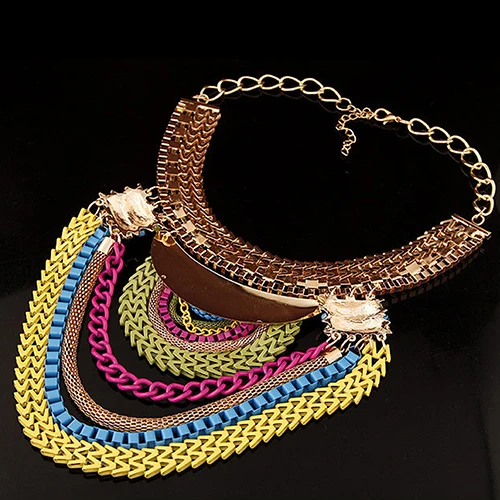 Fashion Women's Multi-Layers Statement Pendant Chain Collar Bib Choker Necklace | Украшения и аксессуары