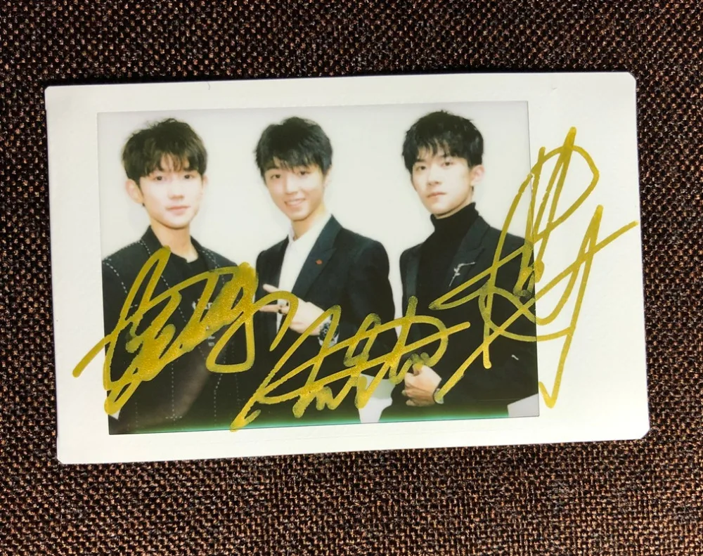 hand signed TFBOYS autographed Polaroid 3inches free ship K-POP 5Cb | Дом и сад