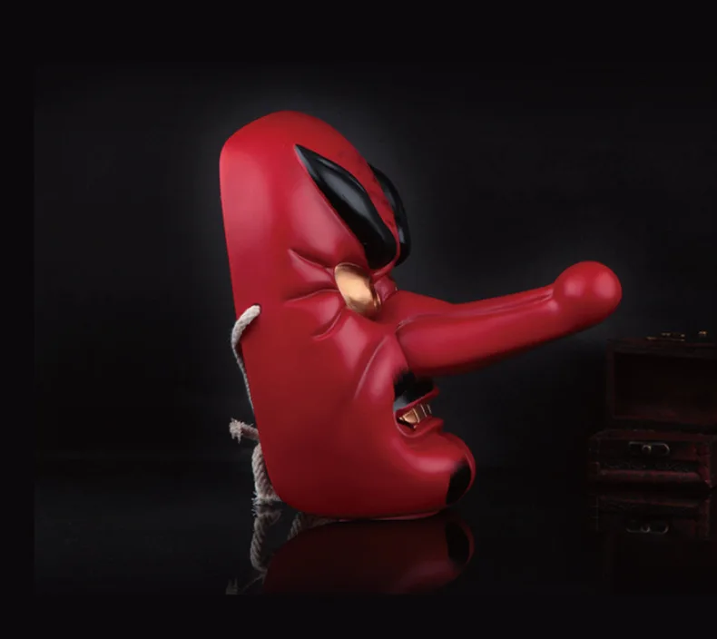 Горячая Распродажа популярная японская маска Тэнгу из 100% смолы с фильмом красная