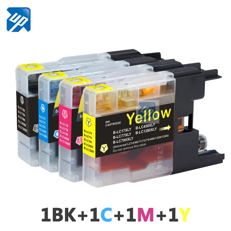 4pk принтера чернильный картридж для Brother LC12 LC17 LC71 LC40 LC73 LC75 LC77 LC79 LC400 LC450 LC1220 LC1240