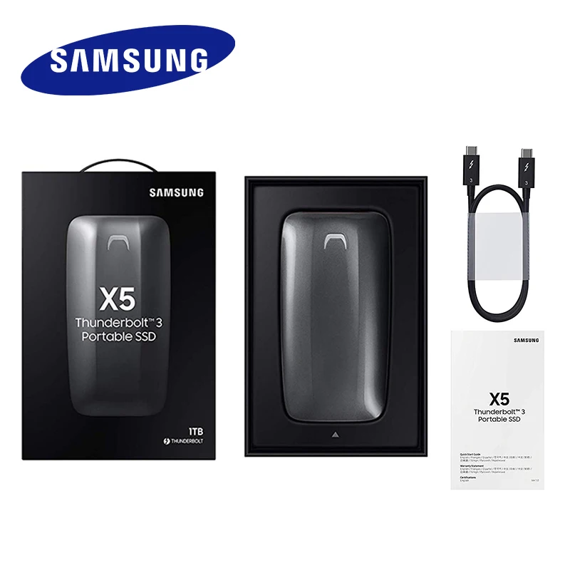 Samsung портативный SSD X5 500 Гб ТБ 2 внешний твердотельный накопитель Thunderbolt 3 NVMe для