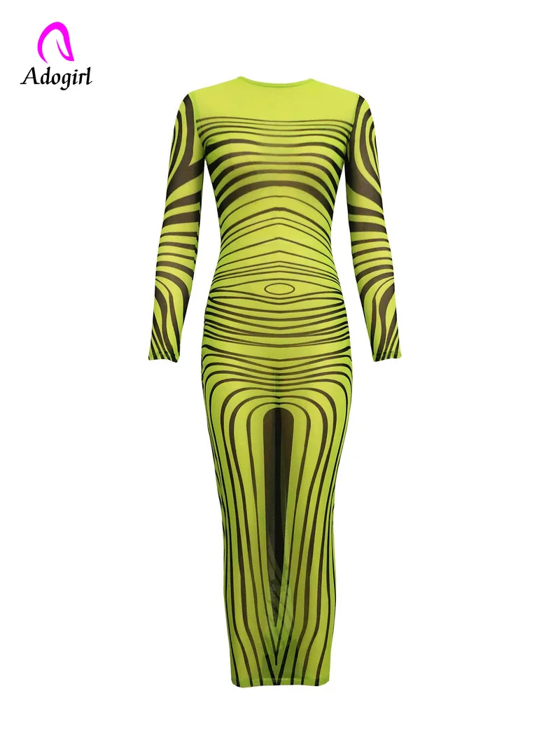 Женское облегающее платье с длинным рукавом сеткой|Женские платья| |