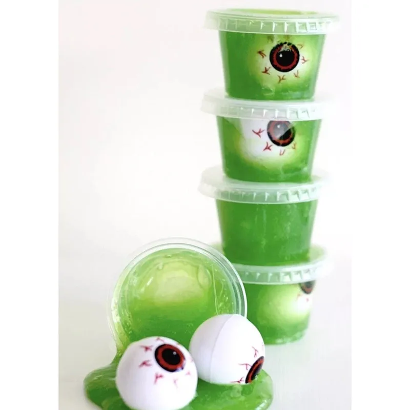 Зеленый цвет глаза ужасная слизь Хэллоуин Магия Хрустальная подарки DIY пушистая