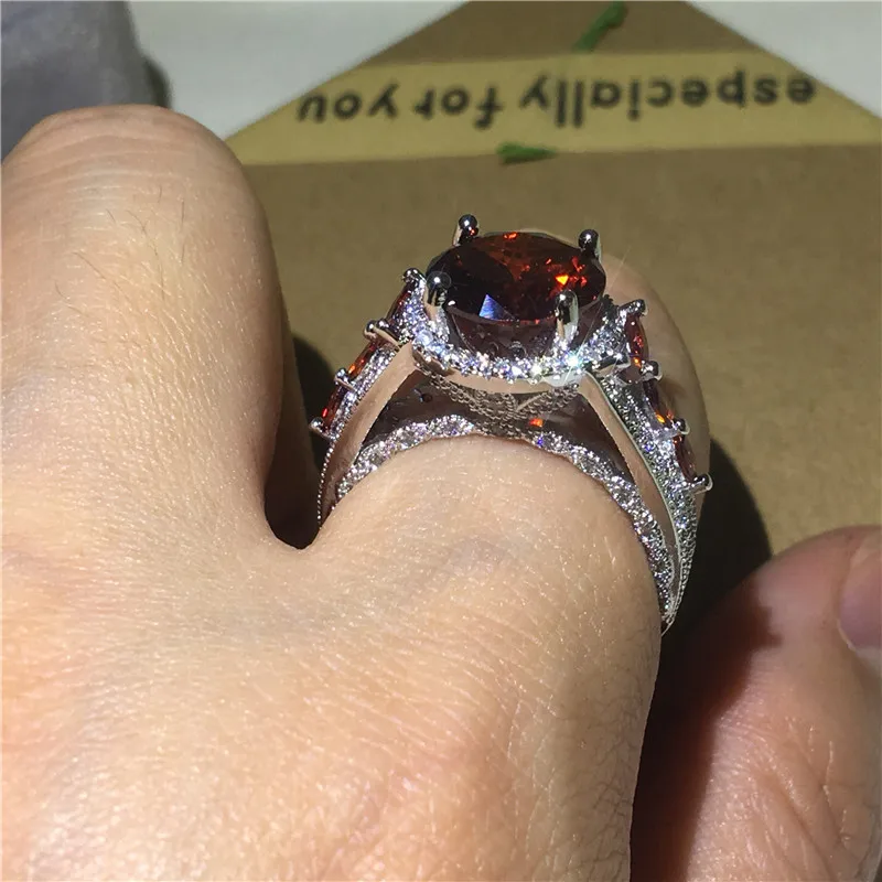 Женское кольцо с цветком из серебра 925 пробы 5 карат А | Украшения и аксессуары