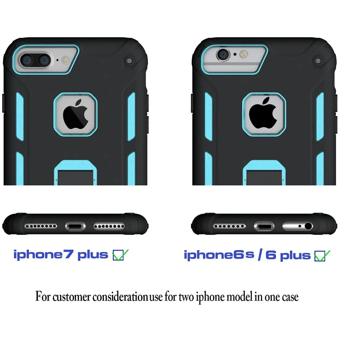 For iPhone 7 Plus 6s plus 6 case 8shockproof PC+TPU stand holder Dual Layer Heavy Duty Shock-Absorption Non-slip phone |