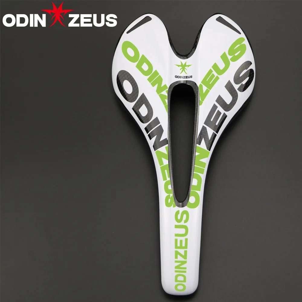 Matte Green ODINZEUS Горячая верхний уровень полный углеродного волокна горный велосипед авиационные материалы плюс Седло дорожный велосипед или седло для горного велосипеда - Цвет: Matte Green