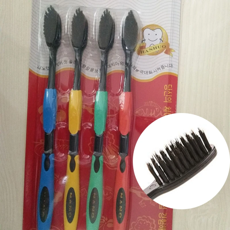 Дешевые Горячие 4 шт./компл. Двойной Ультра мягкий бамбуковый уголь Нано зубная