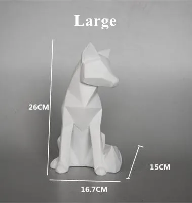 Простые белые абстрактные геометрические скульптуры лисы в скандинавском стиле