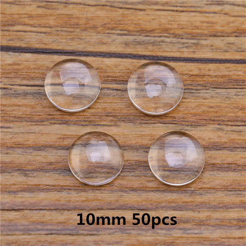 10mm 50pcs Лидер продаж 8/10/12/14/16/18/20/25/30/35/42mm круглый плоский прозрачный ясный Стекло Кабошон-Камея ювелирные изделия для кулон ожерелье "сделай сам" для изготовления ювелирных изделий - Цвет: 10mm 50pcs