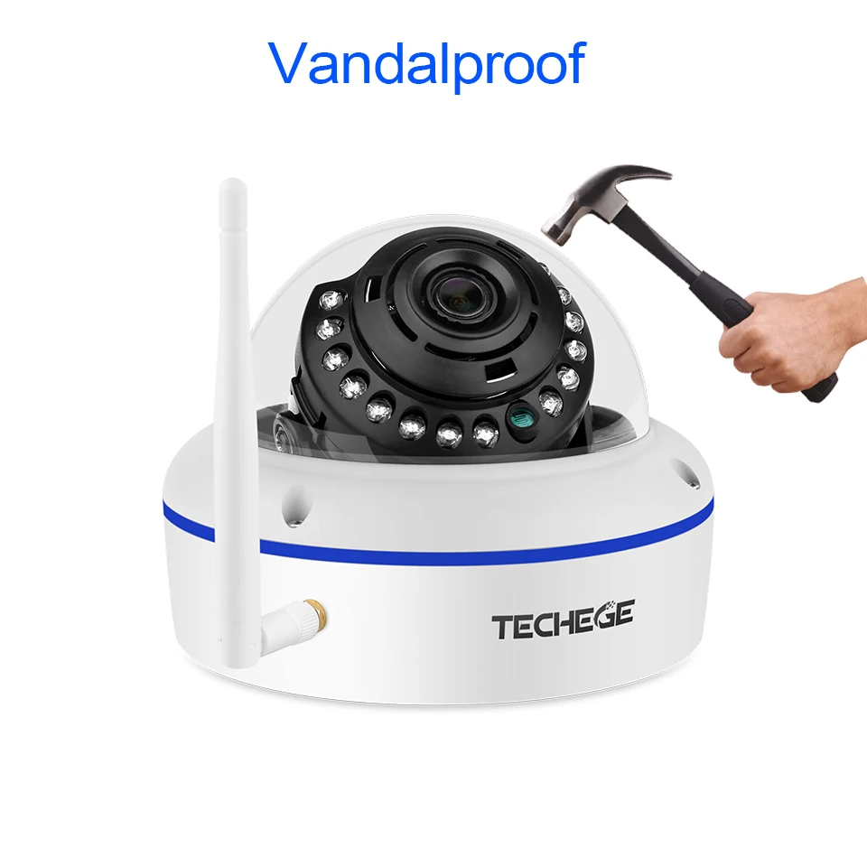 Techege 8CH 1080P H.265 Беспроводной NVR комплект 2.0MP аудио запись оповещения электронной почты Антивандальная ip-камера безопасности системы видеонаблюдения