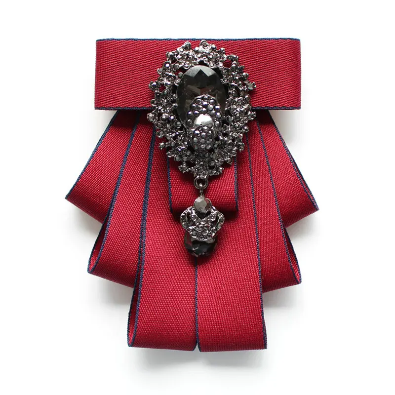 Handmade Bowtie Официальная Мужская Свадебная рубашка с воротником и галстуком-бабочкой броши на булавке бабочка эластичная лента Стразы Хрустальная ленточка с бантиками - Цвет: Handmade Bowtie