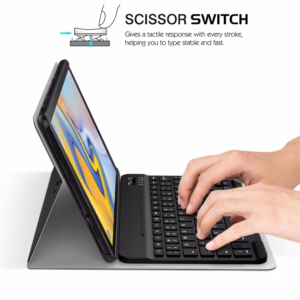 Чехол с клавиатурой MoKo для samsung Galaxy Tab A 10,5, SM-T590 для планшета/SM-T595, тонкий чехол-подставка для бизнеса