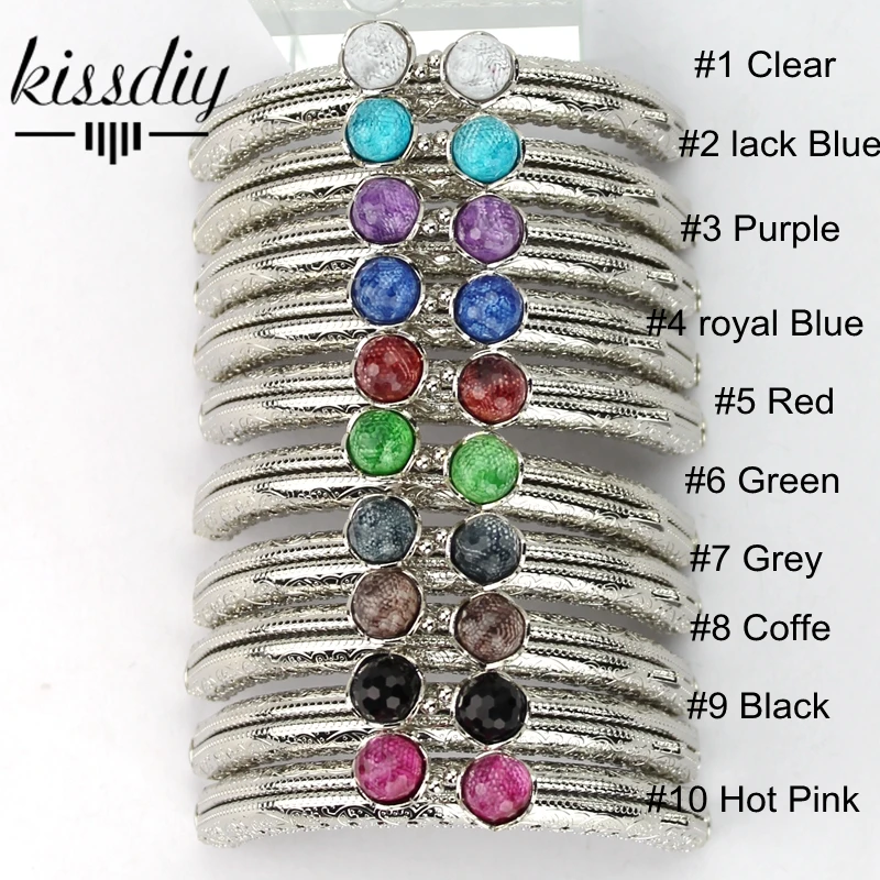 KISSDIY 10 шт. 8,5 см цветные Хрустальные шарики металлическая рамка для кошелька полукруг серебряное кружево монета поцелуй застежка для сумочки замок