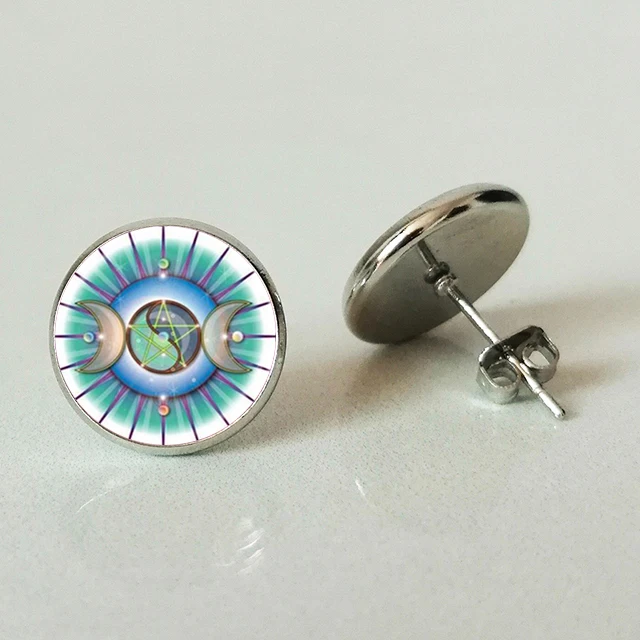 Новинка очаровательные Weika серьги гвоздики в форме Триединая богиня луны