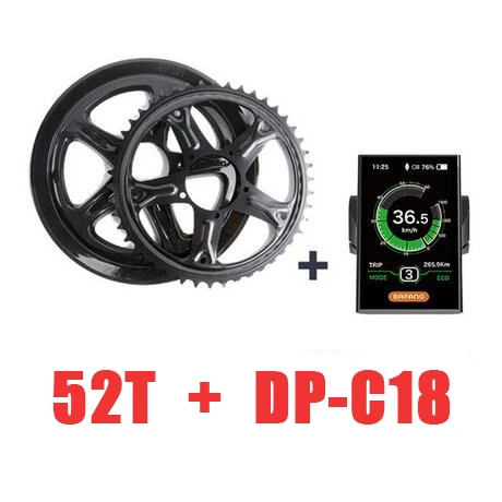 52T and DP-C18 Bafang 8Fun BBS02 48V750W Ebike Mid мотор Ebike комплект бесщеточный Электрический мотор велосипед комплект для E велосипед преобразования Bafang 750 Вт - Цвет: 52T and DP-C18