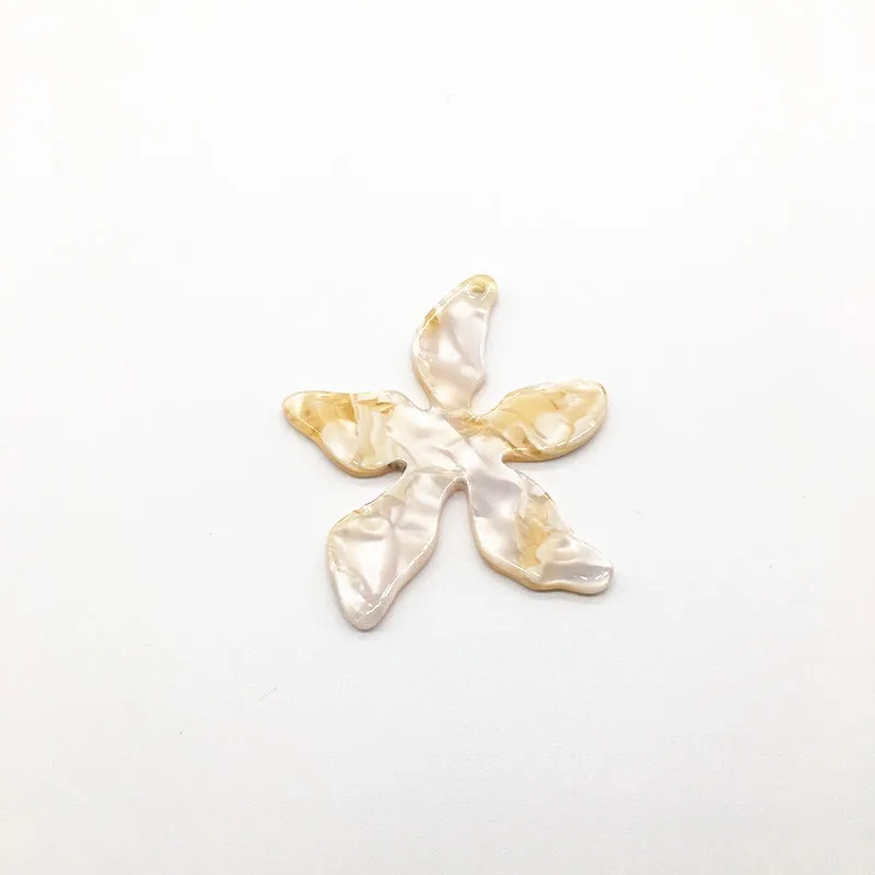 pale yellow Новое поступление! 48x42 мм 50 шт./партия амулеты в форме морской звезды уксусной кислоты для сережек аксессуары/детали для серег ювелирных изделий - Цвет: pale yellow