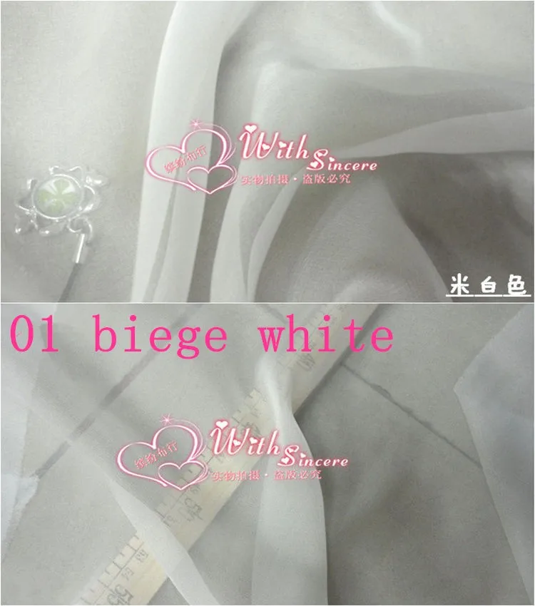 Шифон из 100% чистого шелка цвет: BIEGE-WHITE ширина: 110 см толщина: 5 мм Длина: 120 # y22 | Дом и