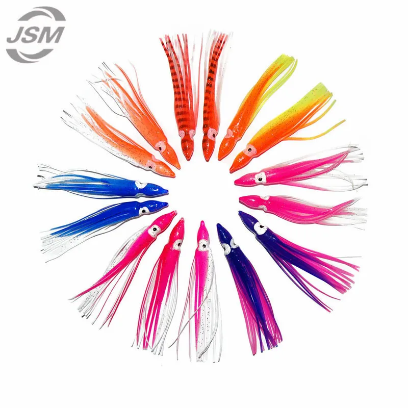 JSM 100 шт. 7 5 см мягкие пластиковые приманки-Осьминог для джиг разноцветные