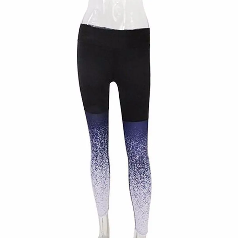 Blue pants Женский градиентный спортивный бюстгальтер для фитнеса+ штаны, комплект из 2 предметов, высокие эластичные спортивные Леггинсы, комплект для йоги, женские спортивные костюмы, одежда для спортзала, спортивная одежда - Цвет: Blue pants