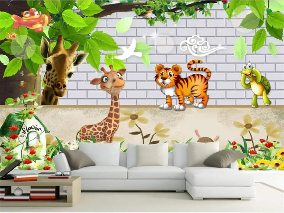 Пользовательские 3D фотообои для детской комнаты Настенные обои с диваном фоном
