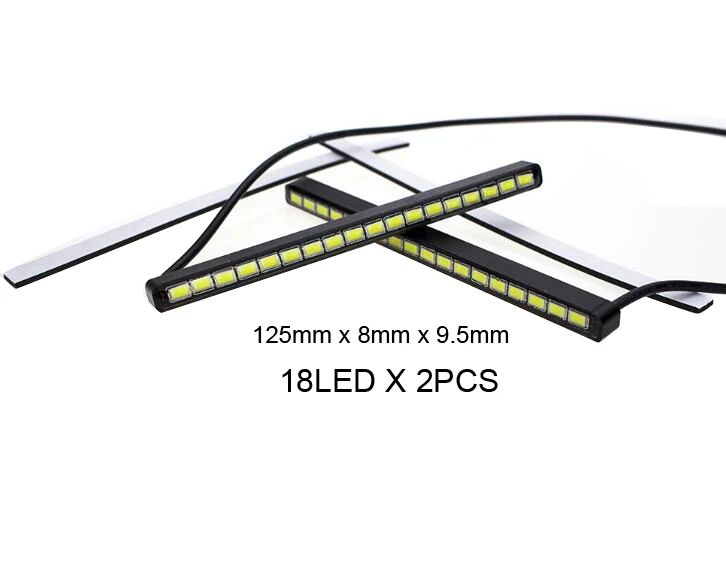 18 LED GEETANS 18/24/30 светодиодный Нержавеющая сталь IP67 Водонепроницаемый ультра-тонкий COB Светодиодный дневной светильник DRL Противотуманные фары автомобиля источник света AJ - Цвет: 18 LED