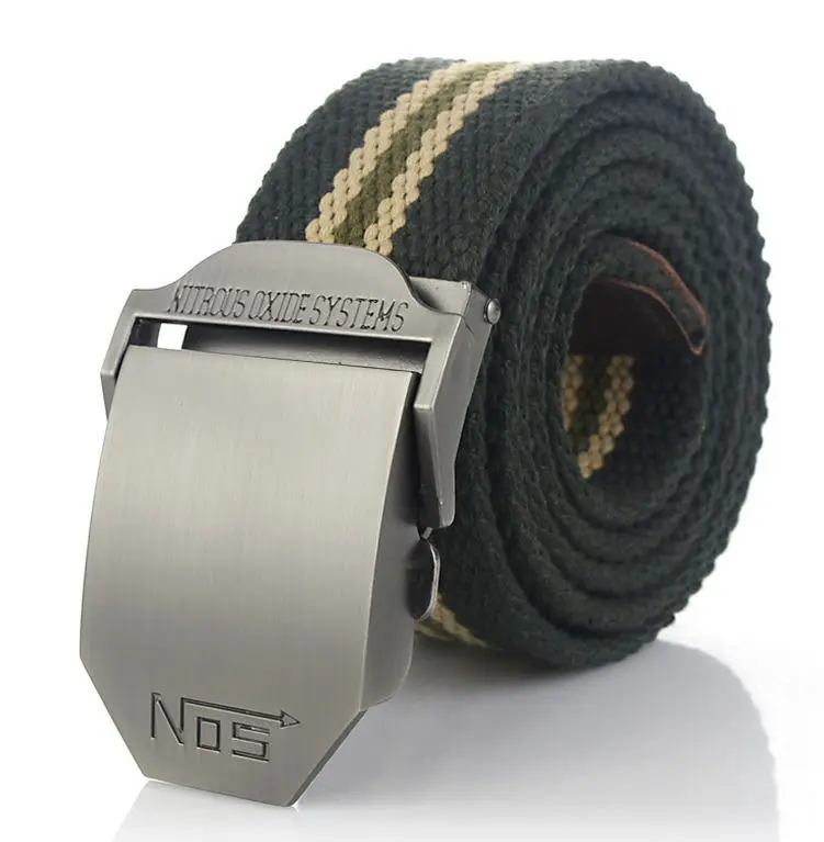 Green stripes SupSindy мужской и женский ремень из парусины, роскошный военный ремень с пряжкой из сплава, армейские тактические ремни для мужских джинсов, высококачественный мужской ремень черного цвета - Цвет: Green stripes