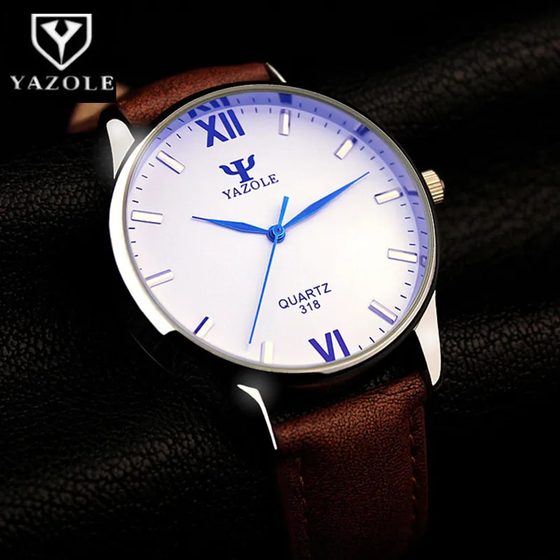 Часы YAZOLE Мужские кварцевые роскошные модные наручные с синим стеклом|masculino|masculinos