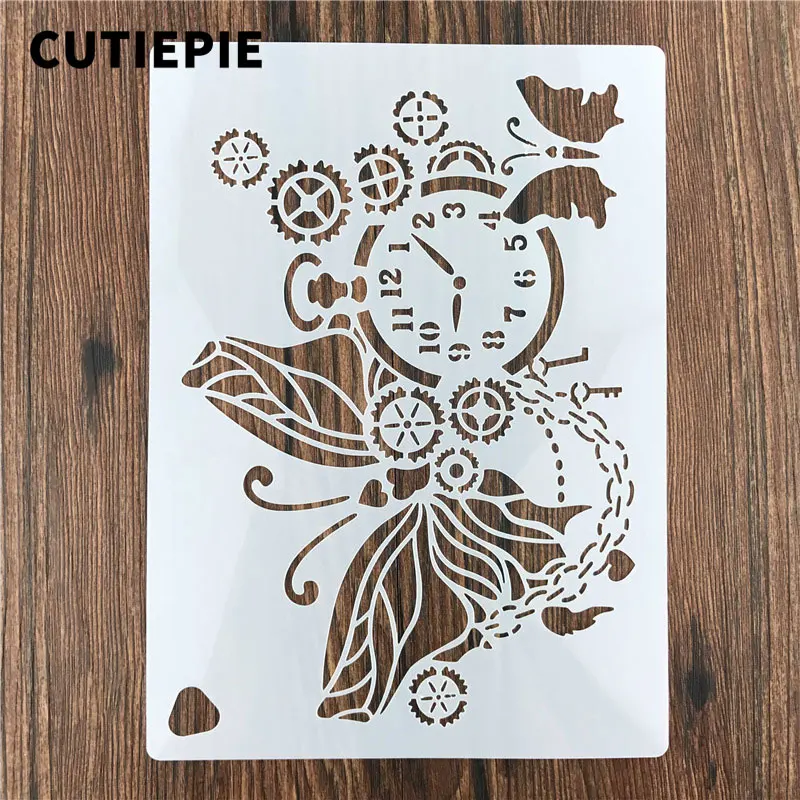 Шестерни бабочка часы трафареты для краски штамп скрапбукинга украшения торта