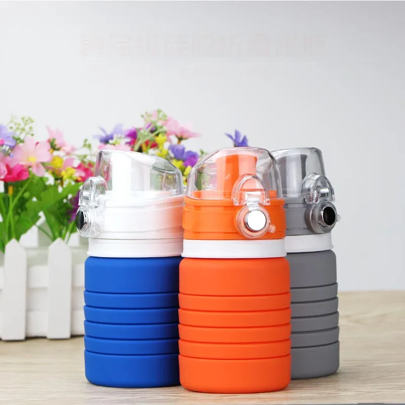 New Hot 500ml High Capacity Outdoor Sport Bottle Silica Travel Hiking riding Camp Fold Portable Telescopic Button Water | Спорт и