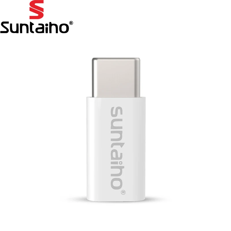 Адаптер Suntaiho Micro USB для USB 3,1 type-C для Xiaomi Lg G5 Nexus 5x6 p Oneplus 2 Macbook type C адаптер для мобильных телефонов - Цвет: Белый