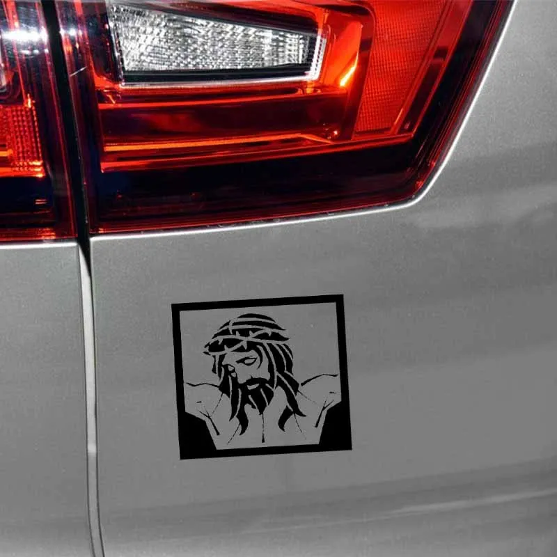

YJZT 17.8CM*17.8CM Jesus Vinyl Car Motorbike Sticker Decal Black/Silver C13-000338