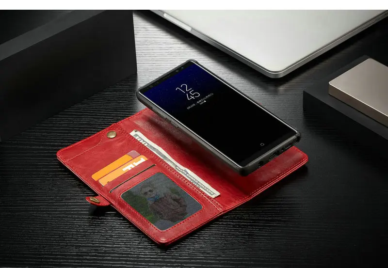 CaseMe чехол для samsung Galaxy Note 8 с ремешком Беспроводной зарядки Флип Бумажник магнитный все в одном кошелек телефон сумка