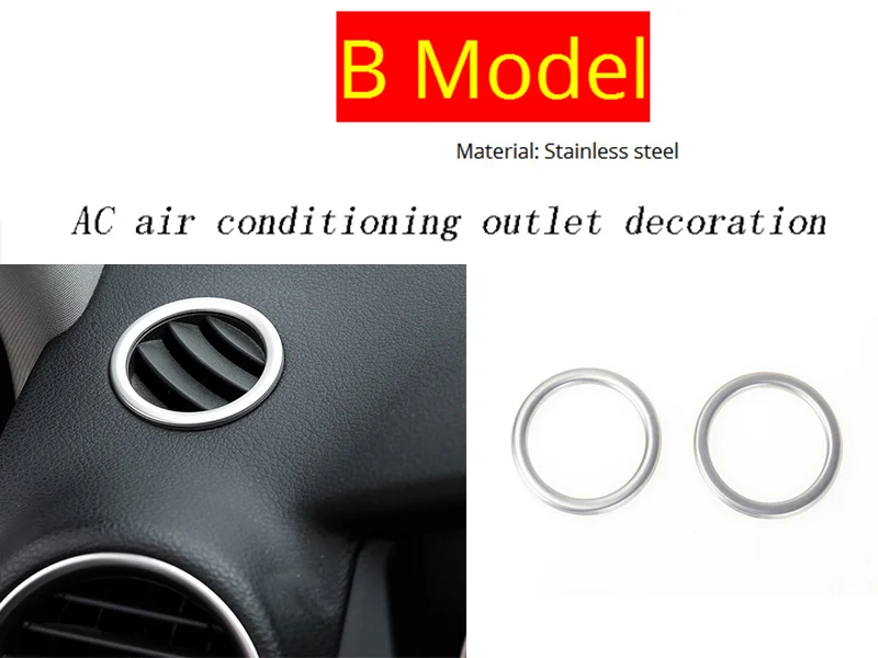 B Model Silver Автомобильный стиль, внутренние кнопки, декоративная панель, накладка, наклейка, рамка для Mercedes Benz C class W204 2011-, автомобильные аксессуары - Название цвета: B Model Silver