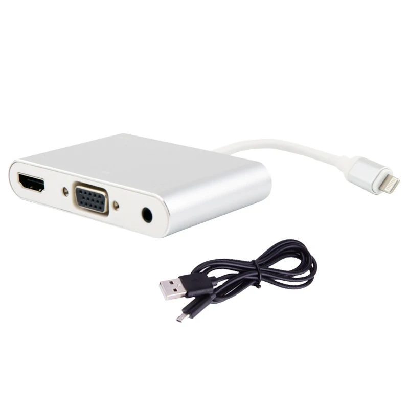 Для Lightning HDMI VGA AV Jack аудио 3 5 мм ТВ адаптер кабель конвертер для iPhone5/5S/6/6