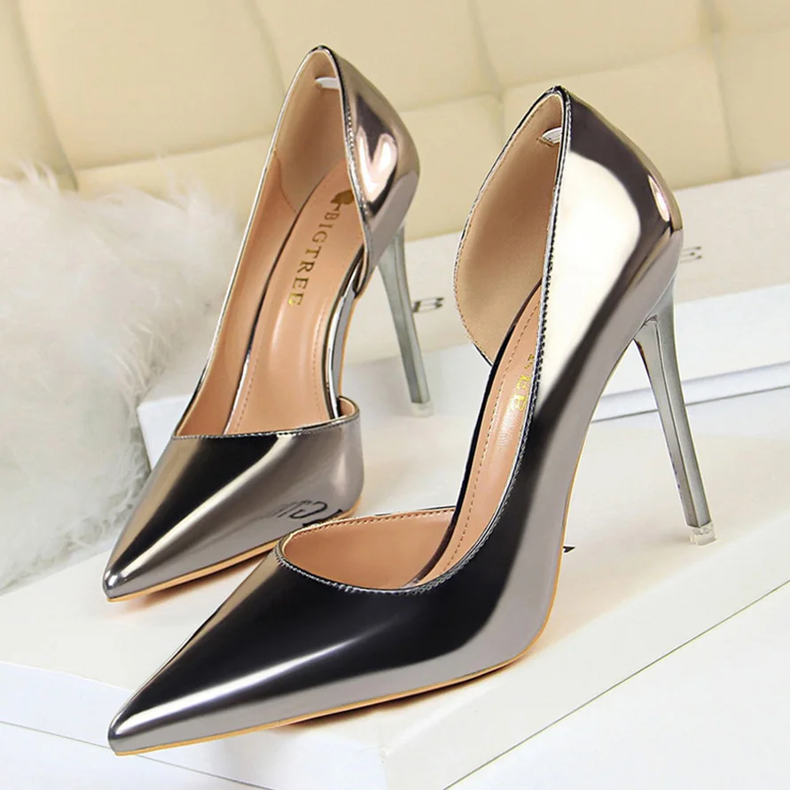 Обувь BIGTREE Новинка туфли лодочки из лакированной кожи модная офисная обувь