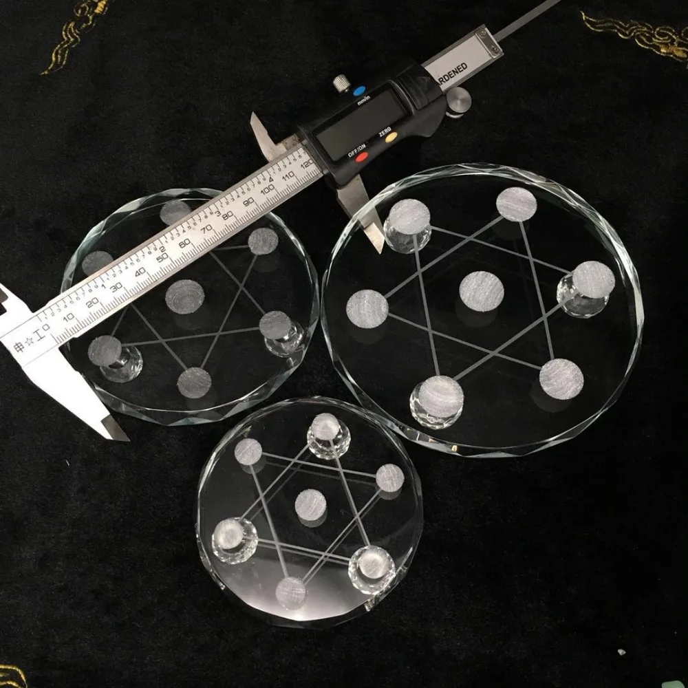 New 7 star plate Asian Quartz Crystal Healing Ball Sphere Stand