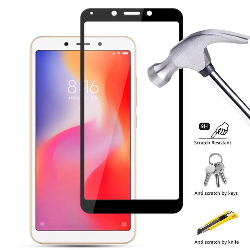 Защитное стекло для Xiaomi redmi 6 pro mi a2 lite полное покрытие Защита экрана note 6a xiomi mia 2